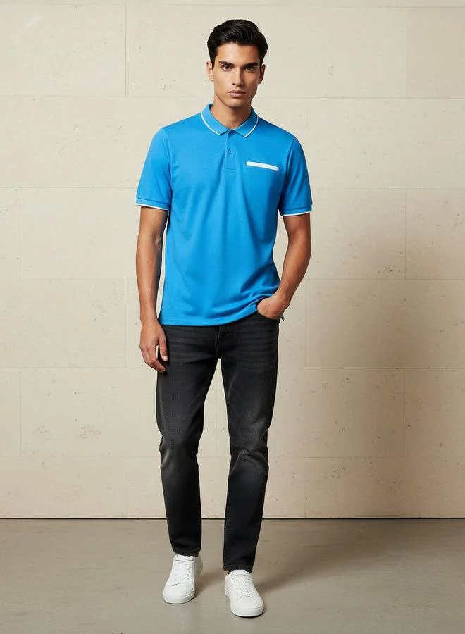 Splash FAV Men Short Sleeves Textured Polo T-shirt